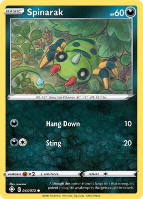 Spinarak card from Shining Fates