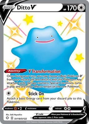 Ditto V card from Shining Fates: Shiny Vault