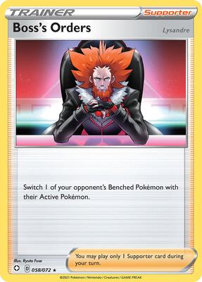 Boss's Orders [Lysandre] card from Shining Fates