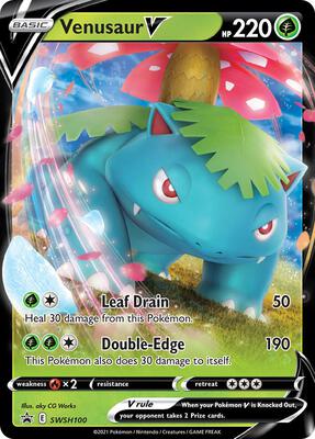 Venusaur V - SWSH100 card from SWSH: Sword & Shield Promo Cards