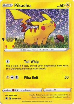 Pikachu - SWSH039 (General Mills) card from Miscellaneous Cards & Products