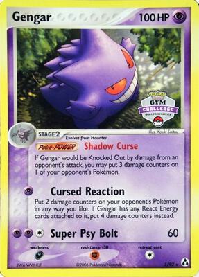 Gengar - 5/92 (Gym Challenge) card from League & Championship Cards