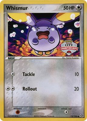 Whismur - 73/106 (City Championships) card from League & Championship Cards