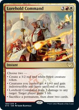 Lorehold Command card from Strixhaven: School of Mages
