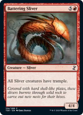 Battering Sliver card from Time Spiral: Remastered
