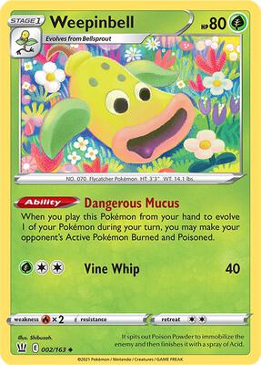 Weepinbell card from SWSH05: Battle Styles