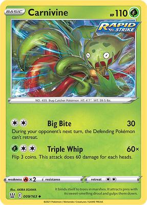 Carnivine card from SWSH05: Battle Styles