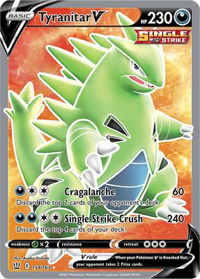 Tyranitar V (Full Art) card from SWSH05: Battle Styles
