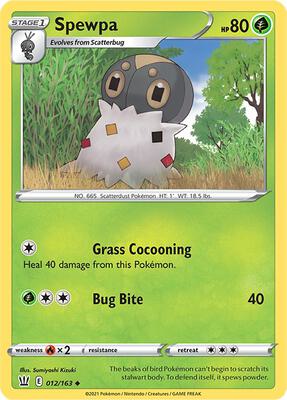 Spewpa card from SWSH05: Battle Styles