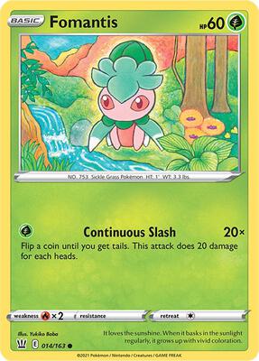 Fomantis card from SWSH05: Battle Styles