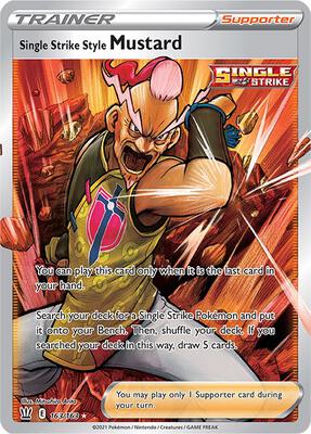 Single Strike Style Mustard (Full Art) card from SWSH05: Battle Styles