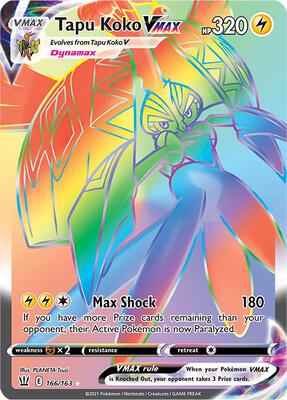 Tapu Koko VMAX (Secret) card from SWSH05: Battle Styles