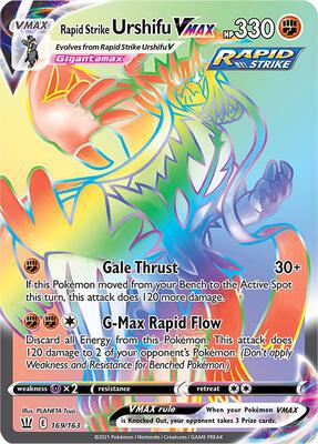 Rapid Strike Urshifu VMAX (Secret) card from SWSH05: Battle Styles