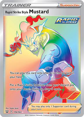 Rapid Strike Style Mustard (Secret) card from SWSH05: Battle Styles