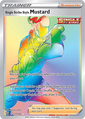 Single Strike Style Mustard (Secret) card from SWSH05: Battle Styles