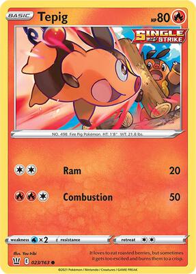 Tepig card from SWSH05: Battle Styles