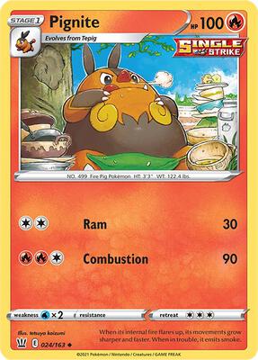 Pignite card from SWSH05: Battle Styles