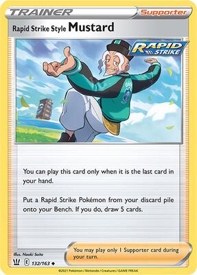 Rapid Strike Style Mustard card from SWSH05: Battle Styles