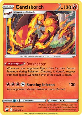 Centiskorch card from SWSH05: Battle Styles