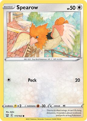 Spearow card from SWSH05: Battle Styles