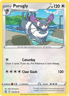 Purugly card from SWSH05: Battle Styles
