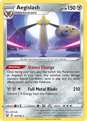 Aegislash (107) card from SWSH05: Battle Styles