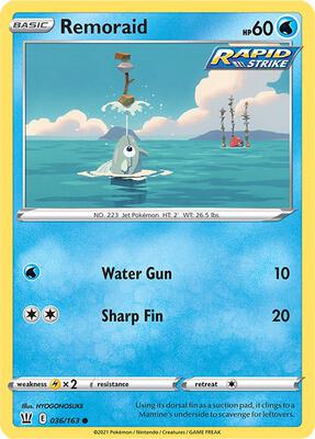 Remoraid card from SWSH05: Battle Styles