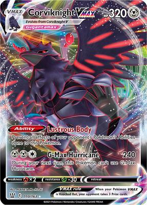Corviknight VMAX card from SWSH05: Battle Styles