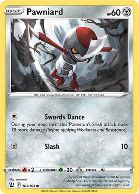 Pawniard card from SWSH05: Battle Styles