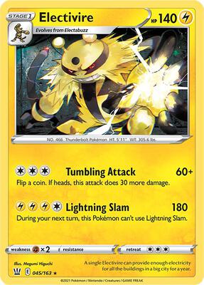 Electivire card from SWSH05: Battle Styles