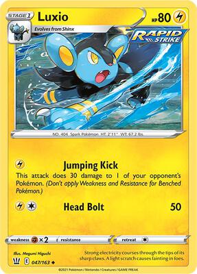 Luxio card from SWSH05: Battle Styles