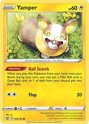 Yamper card from SWSH05: Battle Styles