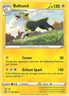 Boltund card from SWSH05: Battle Styles