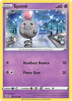 Spoink card from SWSH05: Battle Styles