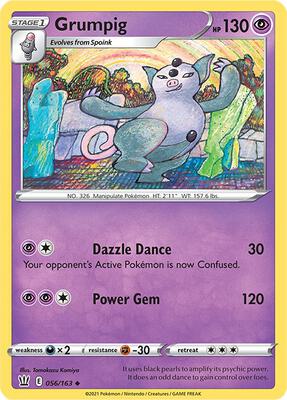Grumpig card from SWSH05: Battle Styles