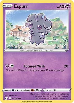 Espurr card from SWSH05: Battle Styles