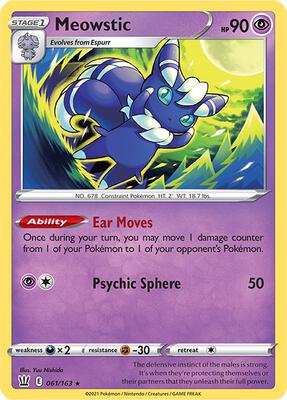 Meowstic card from SWSH05: Battle Styles