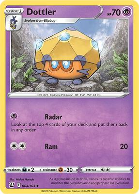 Dottler card from SWSH05: Battle Styles