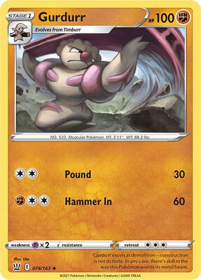 Gurdurr card from SWSH05: Battle Styles