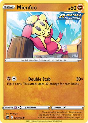 Mienfoo card from SWSH05: Battle Styles