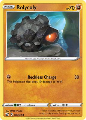 Rolycoly card from SWSH05: Battle Styles