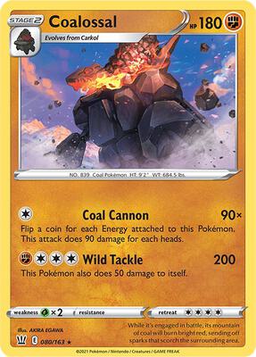 Coalossal card from SWSH05: Battle Styles