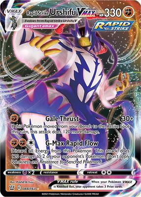 Rapid Strike Urshifu VMAX card from SWSH05: Battle Styles