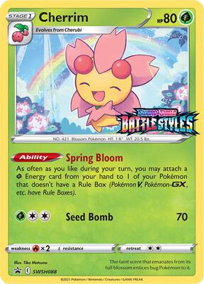 Cherrim - SWSH088 (Prerelease) card from SWSH: Sword & Shield Promo Cards