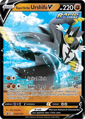 Rapid Strike Urshifu V - SWSH107 card from SWSH: Sword & Shield Promo Cards