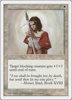 Righteousness card from Fifth Edition