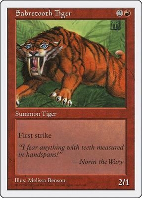 Sabretooth Tiger card from Fifth Edition