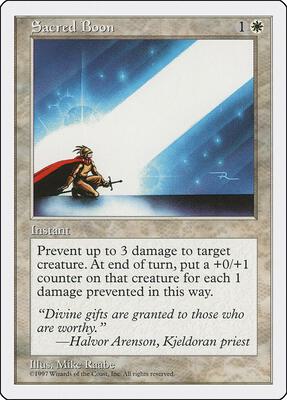 Sacred Boon card from Fifth Edition
