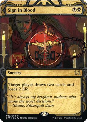 Sign in Blood (Foil Etched) card from Strixhaven: Mystical Archive
