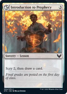 Introduction to Prophecy card from Strixhaven: School of Mages